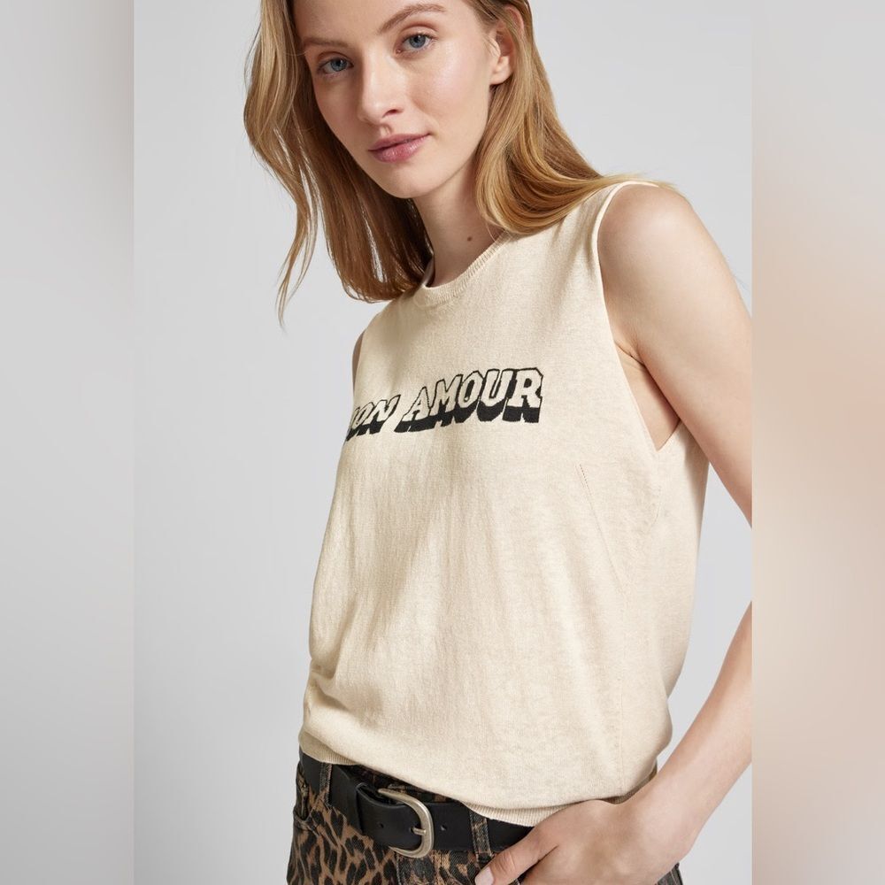 Zadig & Voltaire Nida Mon Amour Sweater vest in cream top Large - Picture 11 of 13